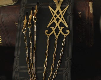 Brass Chatelaine Sigil Keychain Sewing Tool Holder