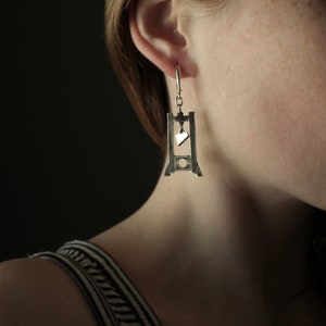Guillotine Earrings Recycled Sterling Silver
