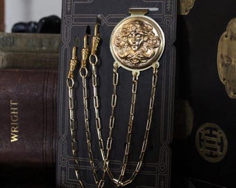 Brass Fortune Teller Medallion Chatelaine Tool Holder