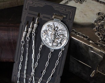 Nickel Triumphant GoddessMedallion Chatelaine Tool Holder