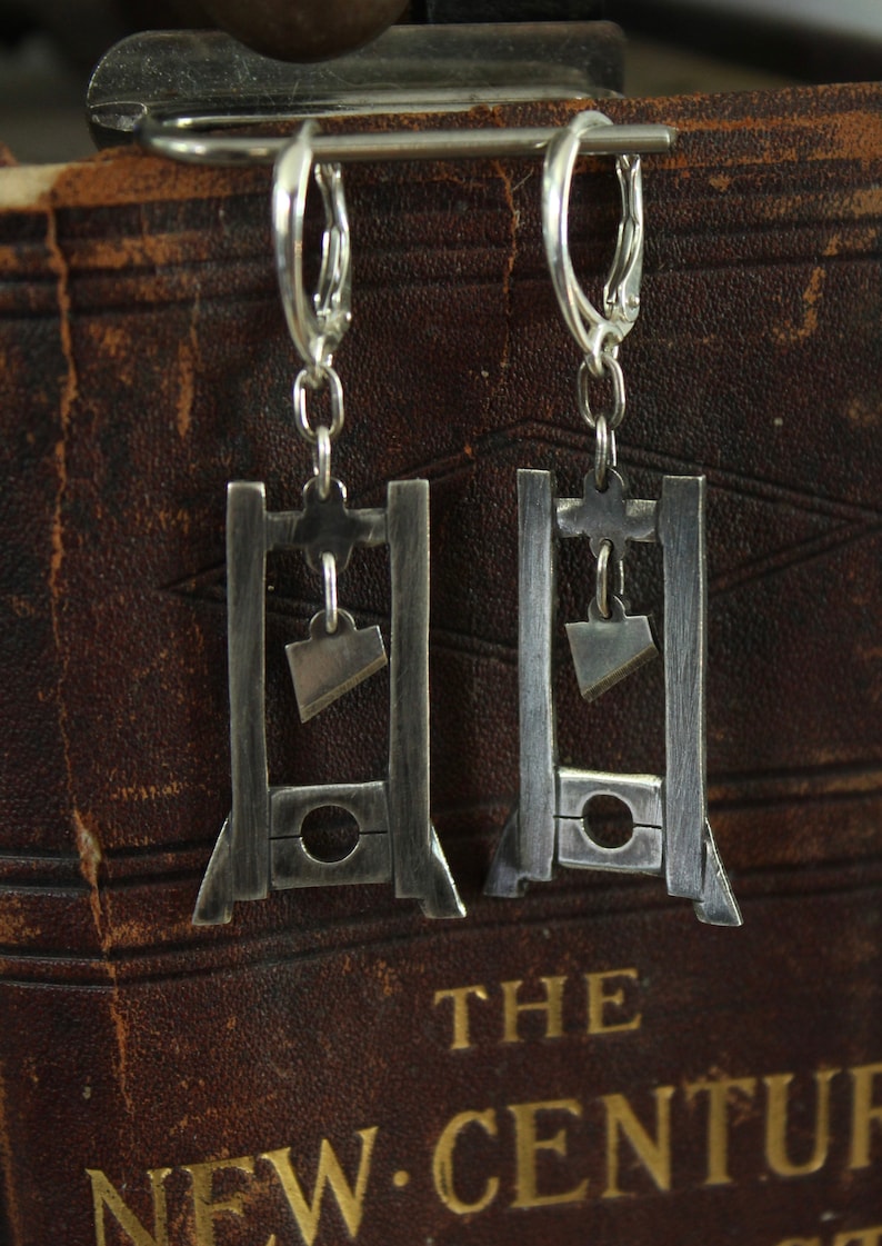 Guillotine Earrings Recycled Sterling Silver image 3