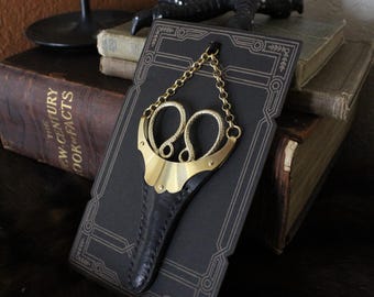Brass Scissor Holster with Scissors for Chatelaine