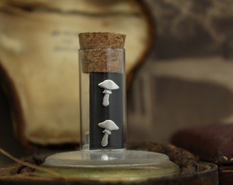 Mushroom Recycled Sterling Silver Stud Earrings