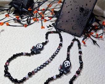 Ghostface phone strap, horror, horror movie, phone charm, 90s, y2k, phone accessories, alternative, gothic, black phone, retro, horrors, emo