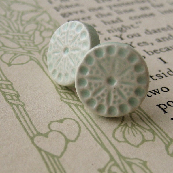 mint dot post earrings