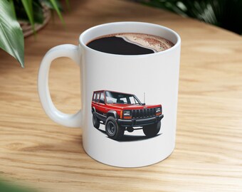 Rugged Red Jeep XJ Coffee Mug