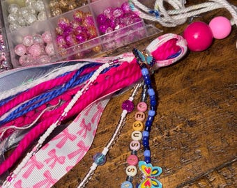 Hot Pink and Blue Boho Bible Tassel Bookmark: Butterfly Charms| Handmade Faith Accessory| Unique Gift for Christian Friend, teen, sister