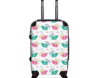 coastal getawat girls trip bachelorette gift travel suitcase neon seashells preppy unique suitcase hard