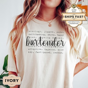 Bartender Shirt, Bartending T-Shirt, Bartender Gift, Barman Tee, Barista Shirt, Mixology Shirt, Gift for Bartenders, Cocktail Lover Shirt