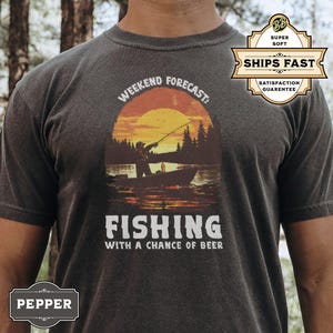 Funny Fishing Shirt, Beer Fisherman T Shirt, Father Day Humor Tshirt, Weekend Angler Tee, Big Catch Shirt, Fishing Beer Gift, Fun Dad Tee