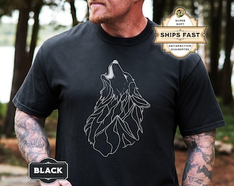 Wolf Howling T-Shirt for Outdoor Lovers, Wilderness Gift, Animal Lover Tee, Nature Adventure Shirt, Birthday or Holiday Gift for Him or Her