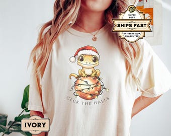 Funny Gecko Christmas Shirt, Cute Lizard Holiday Tee, Animal Lover Gift, Christmas Gift Shirt, Festive Reptile T-Shirt, Holiday Gecko Tee