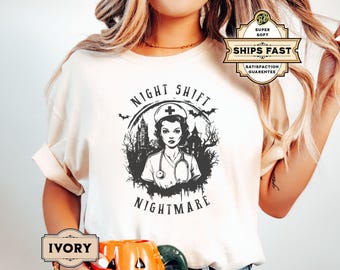 Halloween Nurse Shirt, Night Shift Nurse Tshirt, Hospital Halloween Party Shirt, Nurse Life Shirt, CNA Shirt, Registered Nurse Shirts