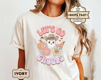 Western Halloween Shirt, Cowgirl Ghost Shirt, Ghost Halloween Tshirt for Women, Cute Country Girl Shirt, Retro Ghost Tee, Country Music Tee