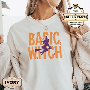 Basic Witch Halloween Shirt, Funny Witchcore Feminist Tshirt for Women, Cute Fall Costume Party T-shirt, Spooky Season Witchy Vibes Tee