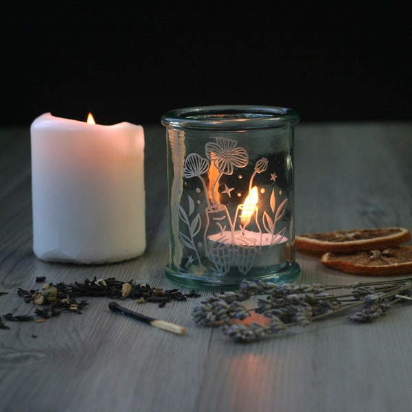 Recycle Glass Candle Etsy