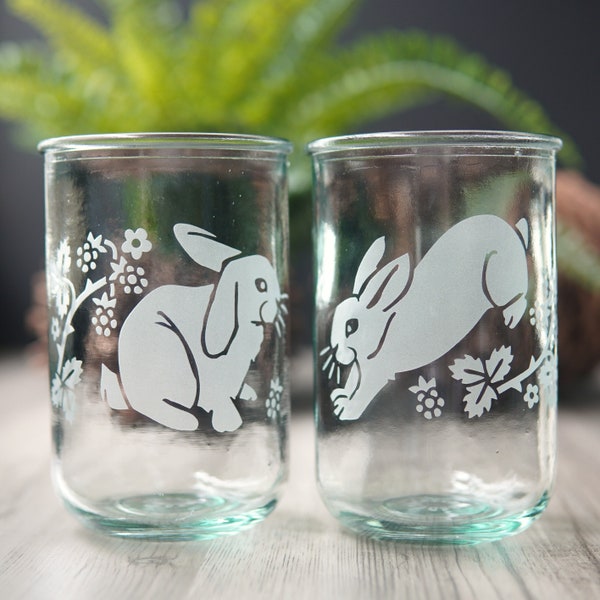 Rabbits + Blackberries Recycled Glass Cup