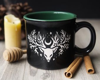 Deer Tree Mug - Nature Goddess Artemis Pottery