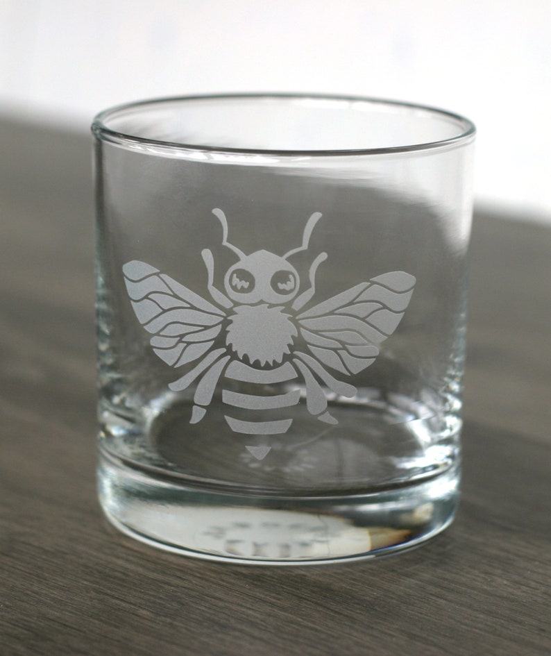 Honey Bee Cocktail Glasses Highball or Lowball whiskey Etsy