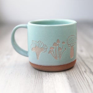 Mushroom Collection Mug engraved pottery image 6