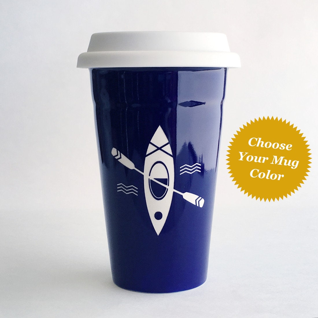 Kayak Travel Mug dishwasher safe insulated ceramic travel Etsy