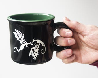 Dragon Camp Mug - made in USA engraved ceramic