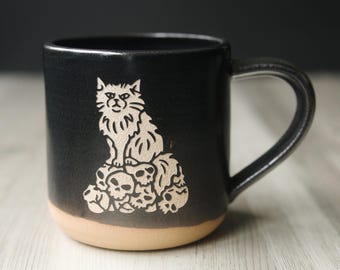 Dungeon Cat Mug - made in USA engraved ceramic
