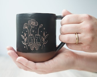 Witch Hands Mug with Poppies for Peace and Remembrance