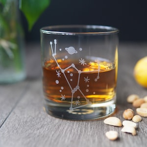 Orion Cocktail Glass for Whiskey with Constellation Single