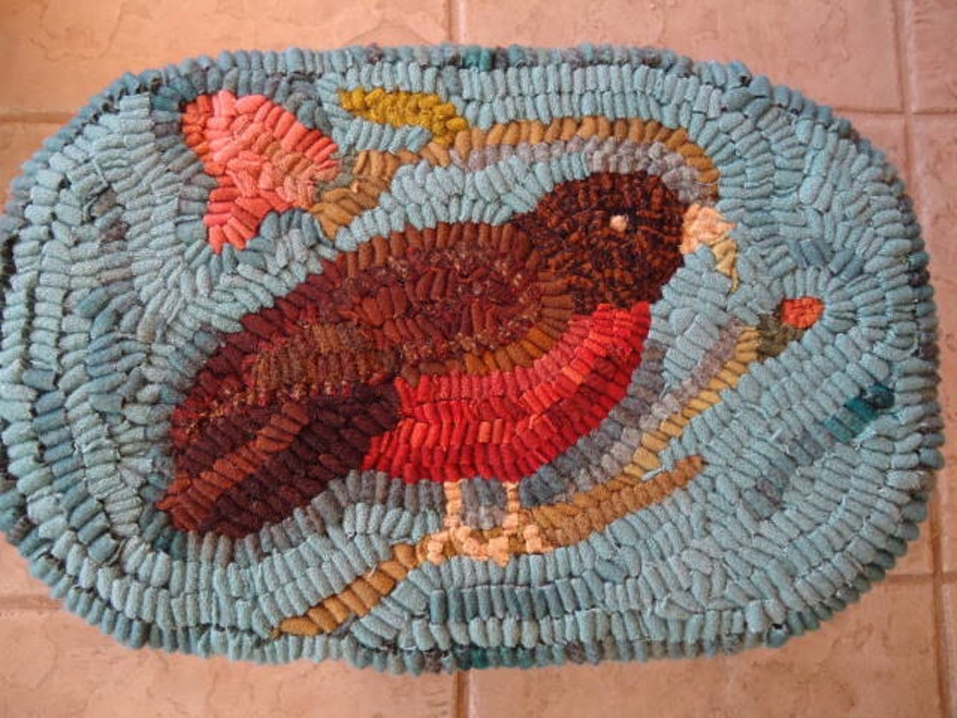 Robin Rug Hooking Hooked Pattern on Primitive Linen - Etsy
