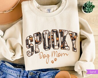 Spooky Dog Mom Halloween Sweatshirt, Dog Lover Gift, Spooky Season, Gift for Dog Mom, Halloween Dog Sweatshirt, Fall Dog Sweater, Dog Paw