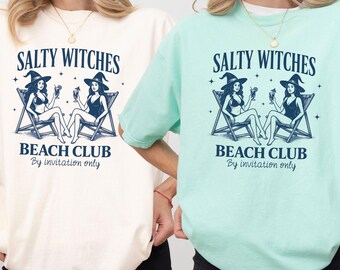 Summerween, Salty Summer Comfort Colors Shirt, Spooky Summer Trendy Beach TShirt, Witchy Vibes Beach Club Summer Tee for Halloween Lover