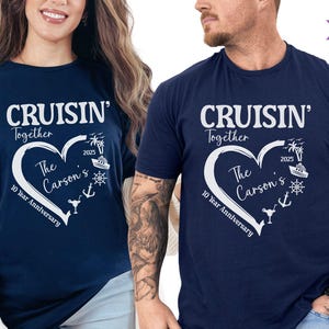 Custom Anniversary Cruise Shirt, Crusin&#39; Together TShirt, Family Matching Vacation Shirt, Personalize Cruise Tee, Anniversary Gift