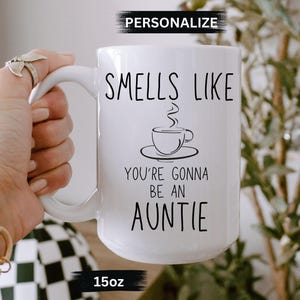 New Auntie Mug,Custom Pregnancy Reveal Mug for New Auntie and Uncle, Aunt and Uncle Pregnancy Announcement,Christmas gift for new Uncle Aunt