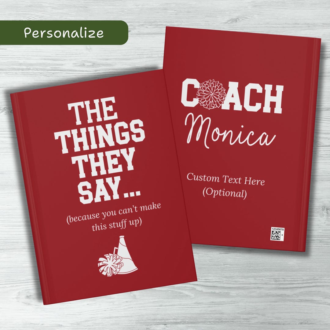 Cheer Note Book Funny Cheer Coach Gift, Personalized Notebook for Cheerleading Coach ...