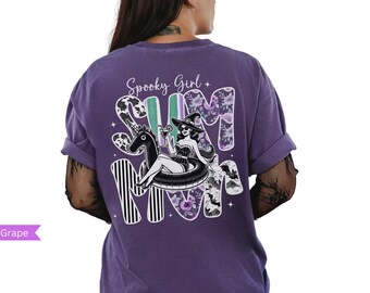 Spooky Summer Goth Shirt, Witchy Vibes Beach Tshirt, Trendy Floral Summer Tee for Halloween Lover, Summerween Comfort Colors, Whimsigoth