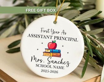 Personalized First Year As Assistant Principal Christmas Ornament, Custom Christmas Gift for Assistant Principal