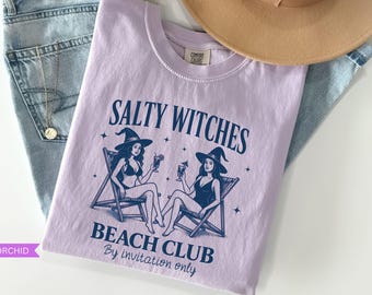Salty Shirt, Summerween, Salty Summer Comfort Colors Tshirt, Spooky Summer Trendy Beach Shirt, Witchy Vibes Summer Tee for Halloween Lover