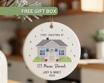 Personalized First Christmas New Home Keepsake Ornament, Christmas Gift for New Homeowners, Housewarming Gift, Custom New House Gift
