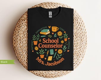 Custom School Counselor Shirt, Personalized Trendy Floral Counselor Tshirt, Back To School, School Counselor Appreciation or Graduation Gift