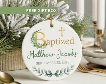 Personalized Baptism Ornament, Christening Ornament, Baptism Gift for Boy, Christening Gift, Goddaughter Gift, Baptismal Gift for Girl