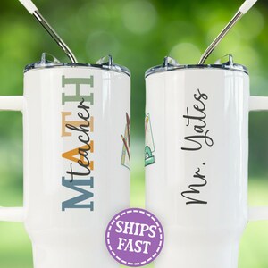 Math Teacher Tumbler, Personalized Math Teacher Gift, 40oz Teacher Tumbler, Back To School Gift, End of School,Custom Teacher Christmas Gift