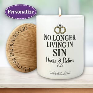 Funny Wedding Gift for Couple, Personalized Engagement Party Gift, Custom Bride & Groom Candle, Bridal Shower Gift 10oz Candle, Bride Gift