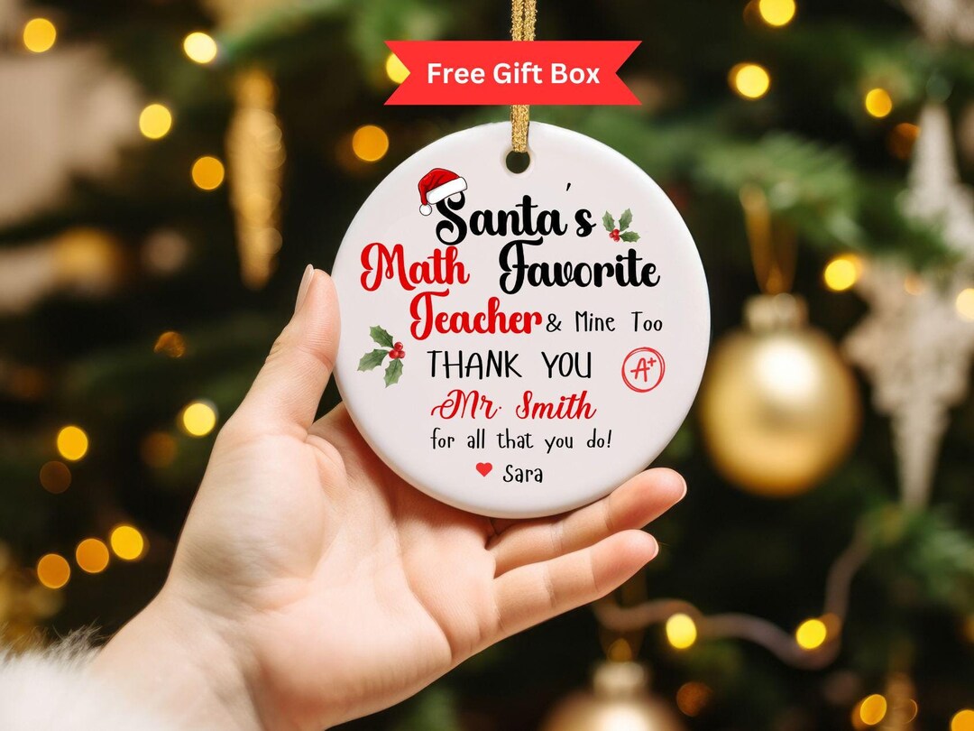 Personalized Math Teacher Christmas Ornament, Math Teacher Stocking ...