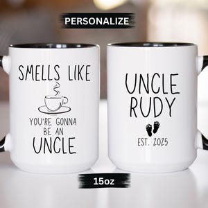 New Uncle Mug, Custom Pregnancy Reveal Mug for New Auntie and Uncle, Aunt and Uncle Pregnancy Announcement,Christmas gift for new Uncle Aunt