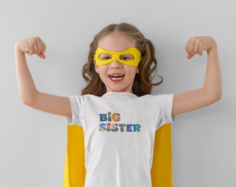 T-shirt à manches courtes Big Sister pour tout-petit, révélation de la grossesse