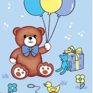 Solaron Blue Teddy Bear Baby Blanket – Soft Plush Nursery Blanket