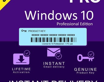 Windows 10 Pro Oem Key Lifetime Use License Activation - Fast Instant Delivery