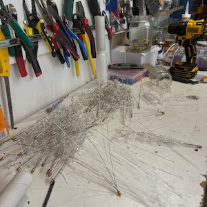 Handgjord Sputnik-ljuskrona - Vintage-inspirerad 50-talsmodern lampa med 16 G9-lampor - FRÅGA OM ANPASSNINGAR bild 9