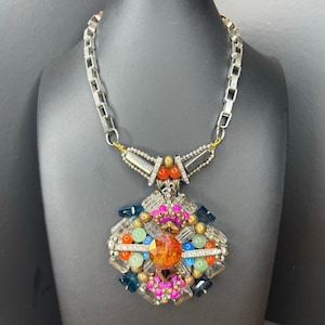 Anthropologie Pam Hiran Chunky Pendant Necklace Statement Necklace 14"/2" image 1